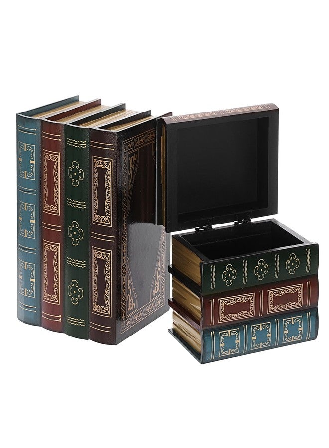 ELLDOO 2 Pack Decorative Book Boxes, Vintage Style Fake Book Box Hollow Book Hidden Storage, Antique Decorative Storage Boxes for Jewelry Trinket Treasure Memories Keepsake Hobby (Style B) - Image 1
